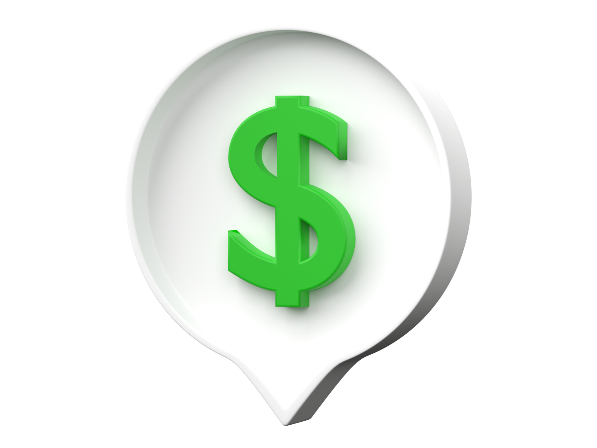 3D Dollar sign inside of a pin isolated on transparent background PNG