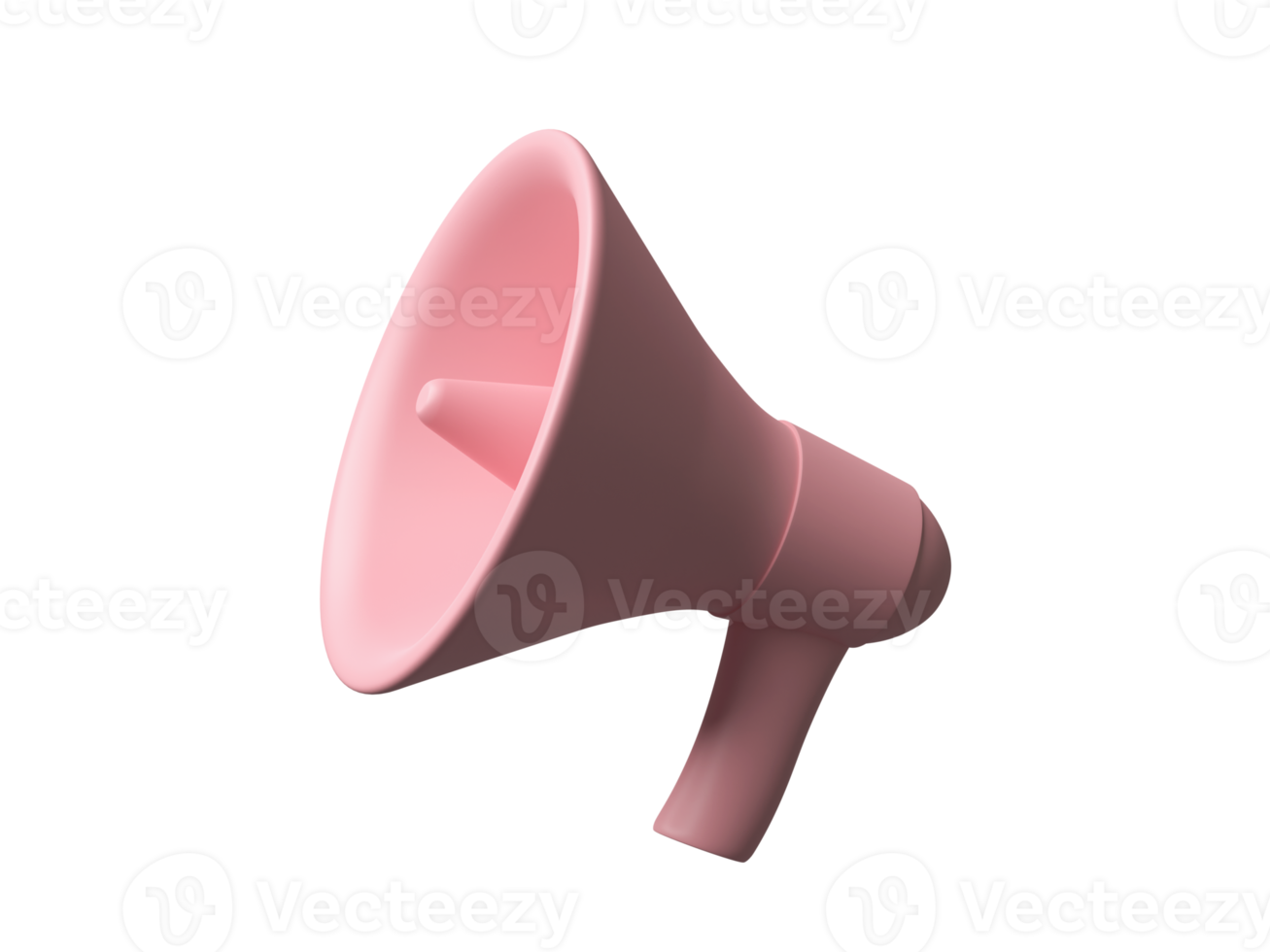 3D Megaphone isolated on transparent background PNG file format.