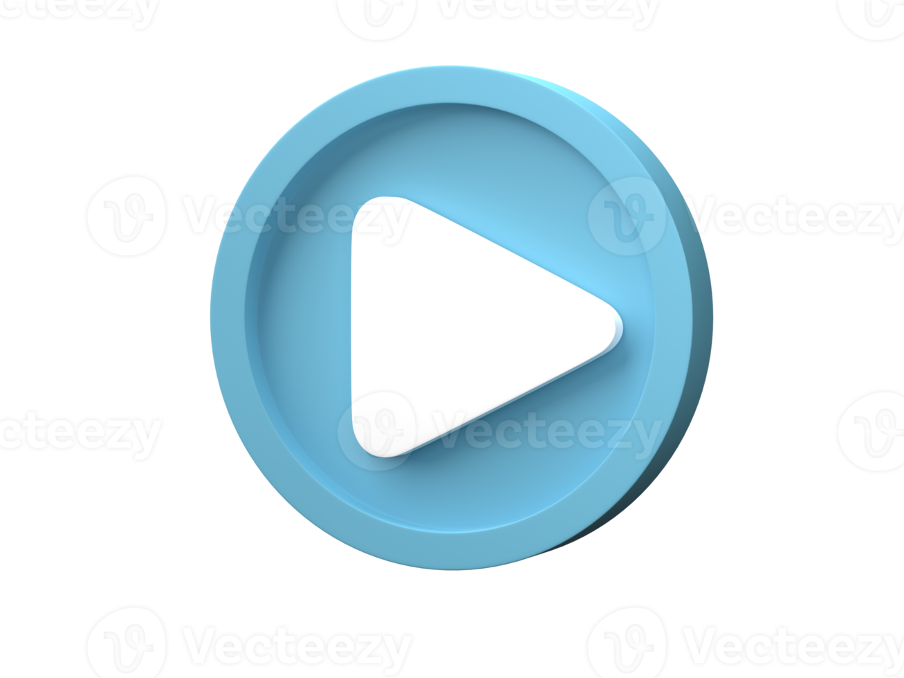 3D video media player isolated on transparent background PNG file format.