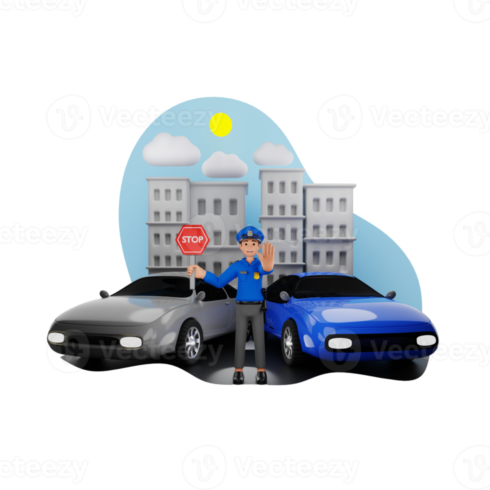 Traffic Police 3D Character Illustration png