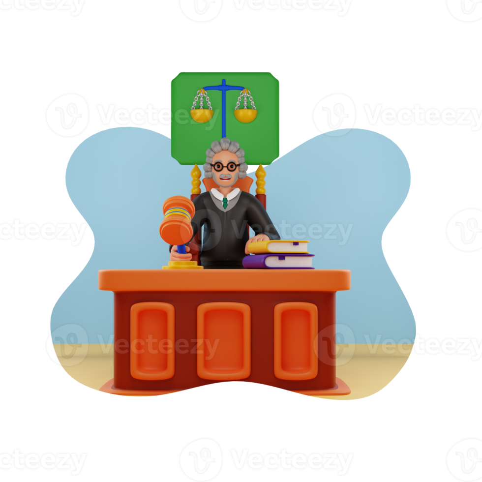 Free juez en la corte ilustración de personajes 3d 18971657 PNG with