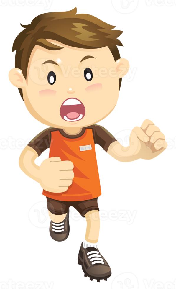 Kid playing soccer cartoon png