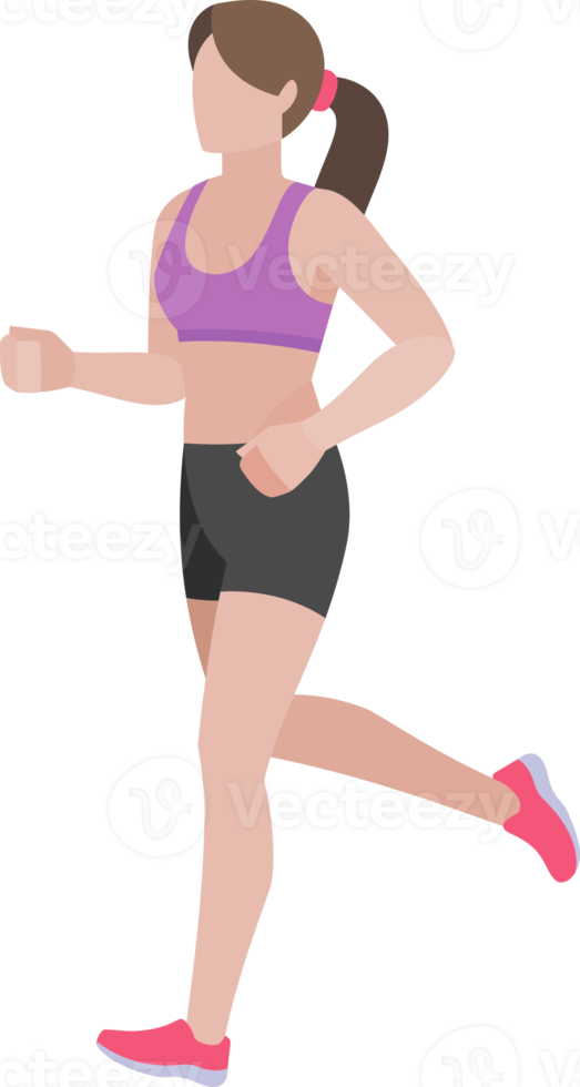 mujer corre ejercicios png