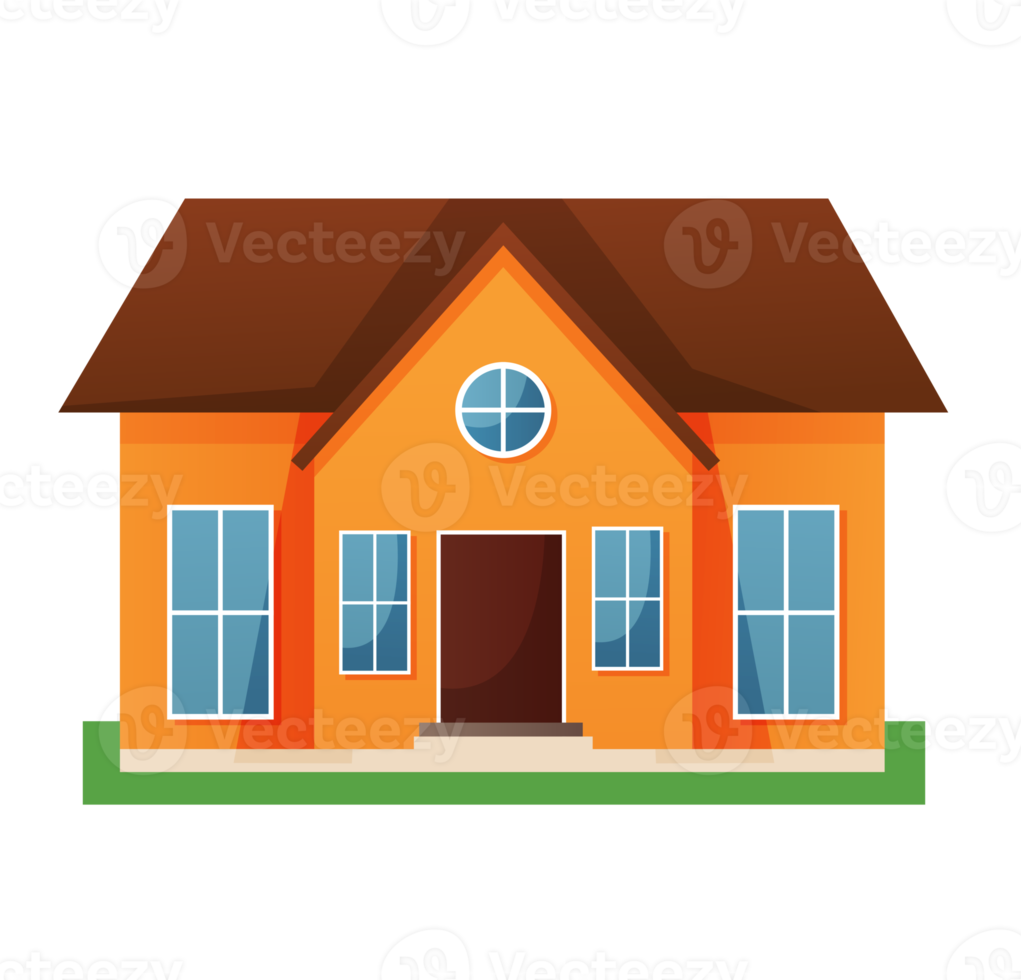 residential houses exterior flat style png