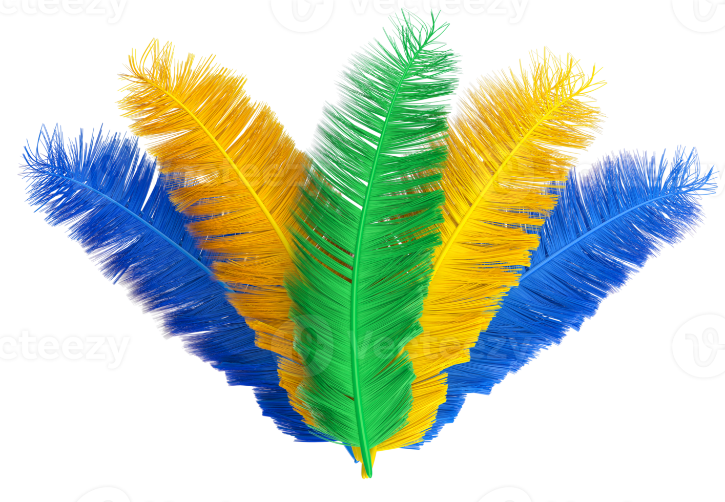 plumes colorées de carnaval 3d png