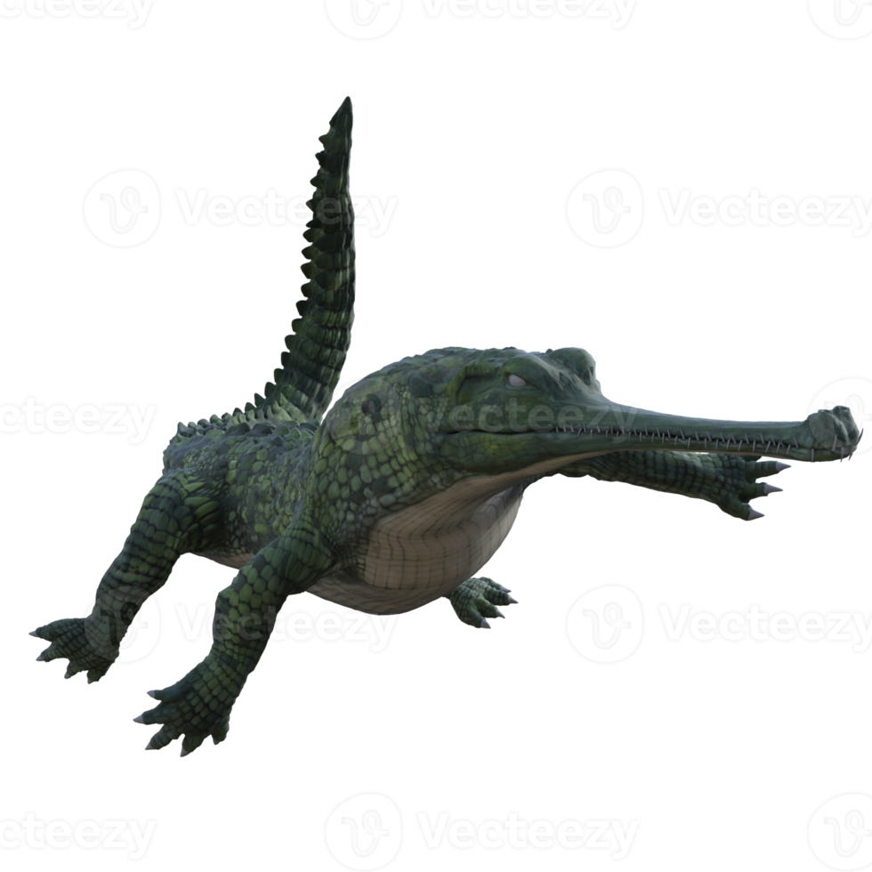 Wildlife crocodile isolated 3d render png