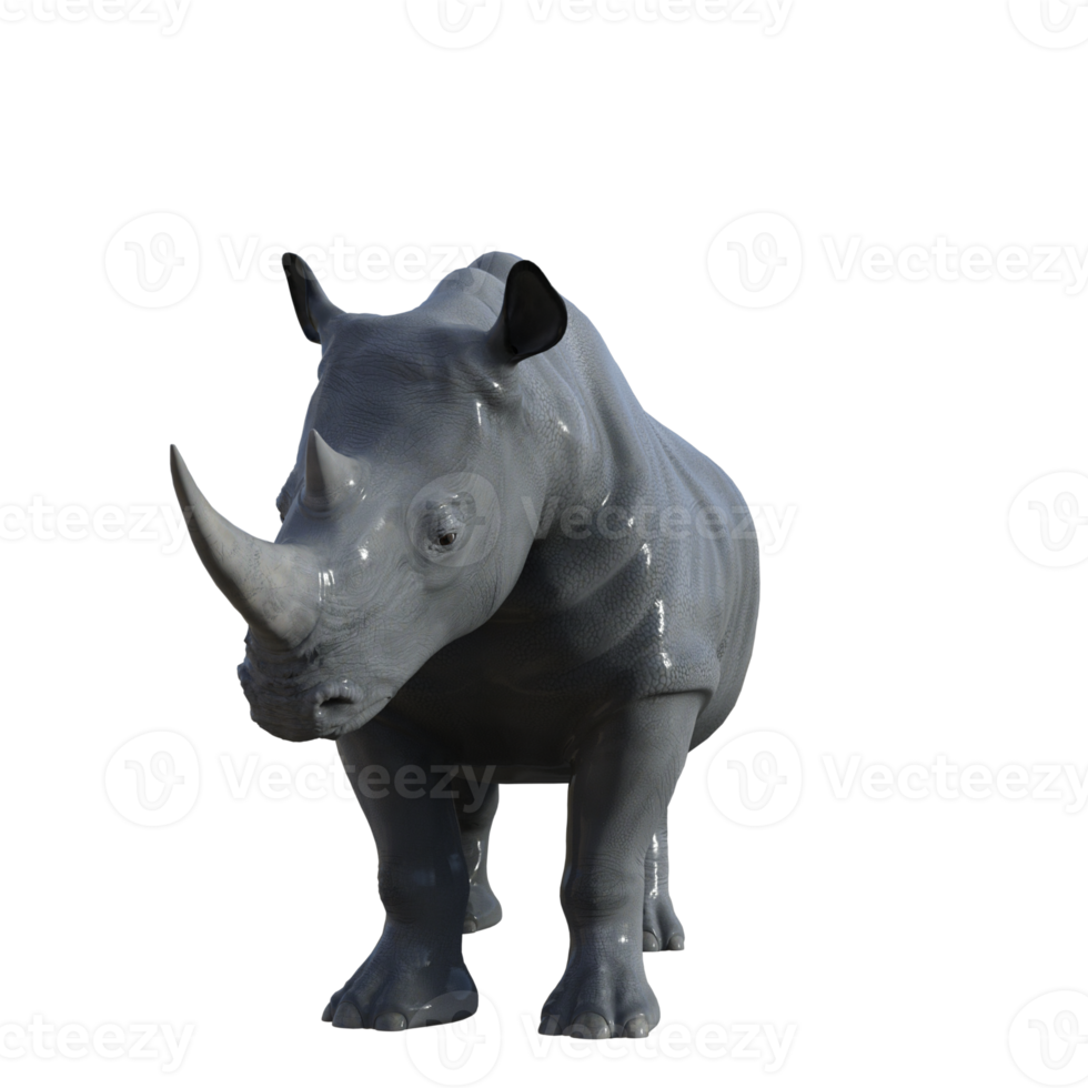 rendu 3d isolé de rhinocéros png