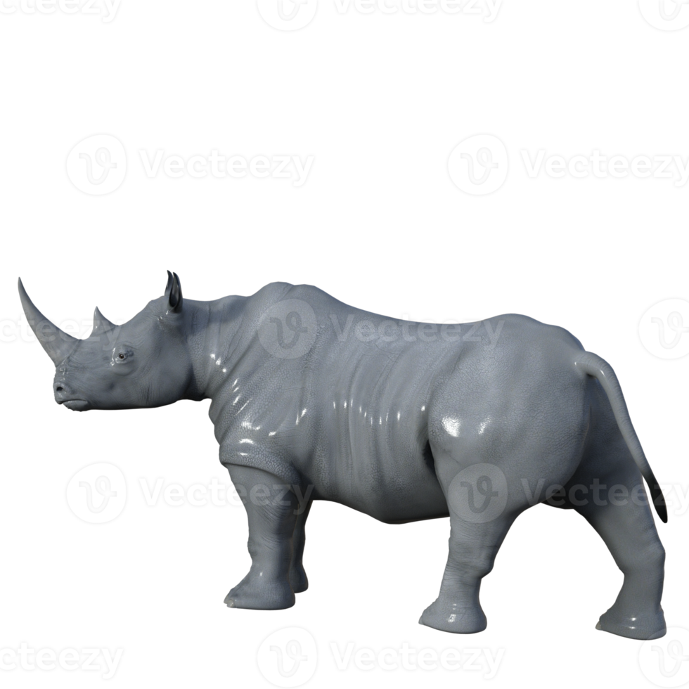 rendu 3d isolé de rhinocéros png