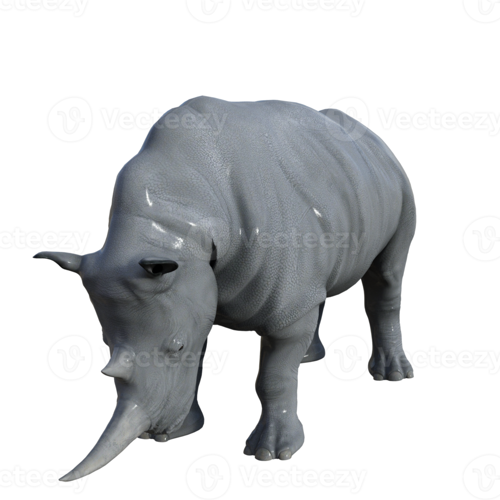 rendu 3d isolé de rhinocéros png