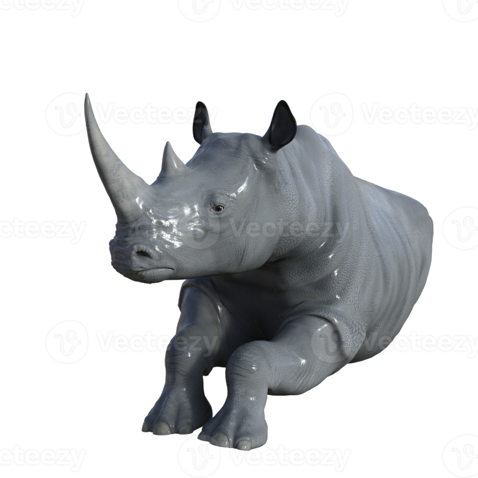 neushoorn geïsoleerd 3d geven png