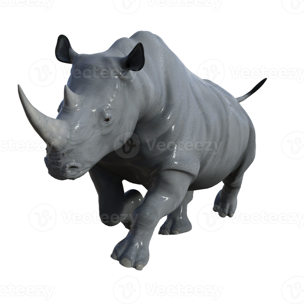 rendu 3d isolé de rhinocéros png