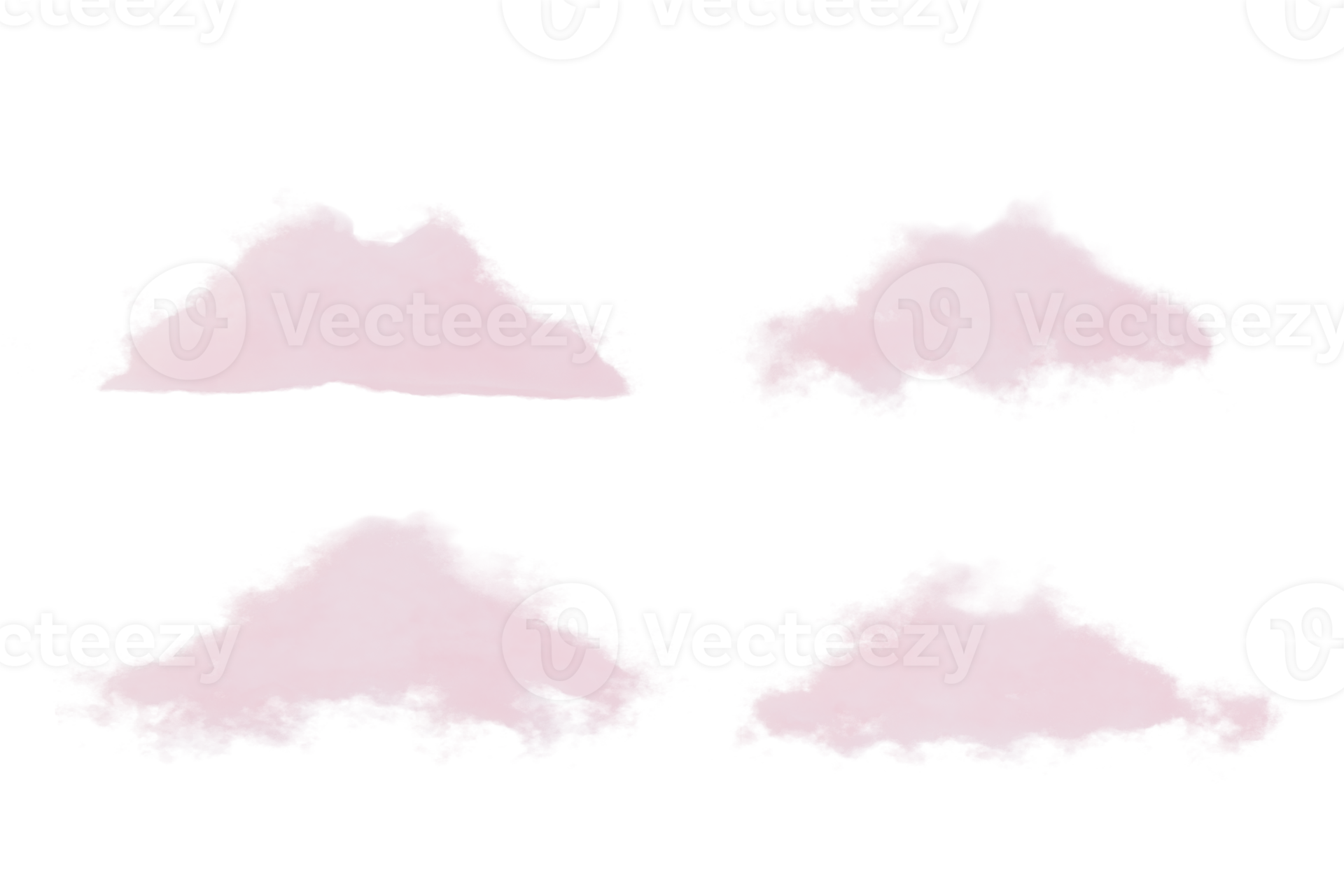 3d render white clouds isolate on transparent PNG background. white