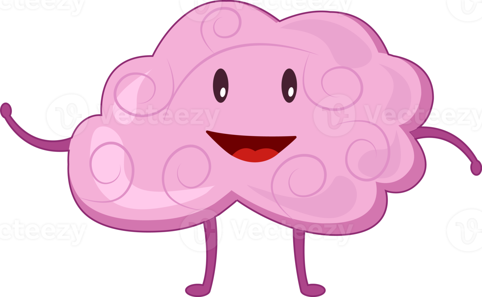 Brain of human . Cartoon characters . png