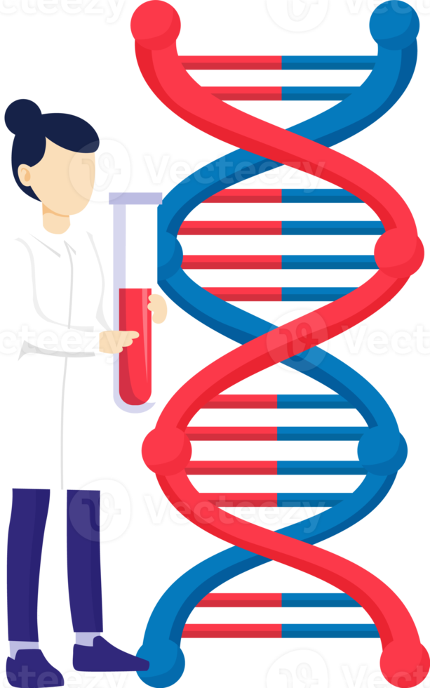 DNA und Wissenschaftler. genomisches Konzept. png