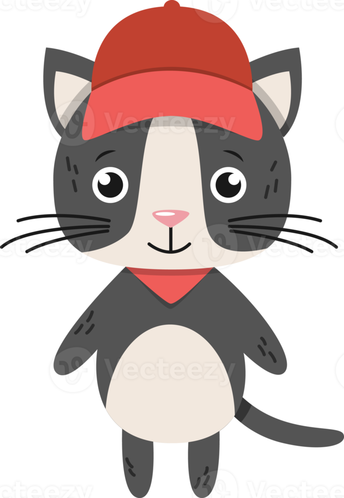 personagens de desenhos animados de gato com roupas png