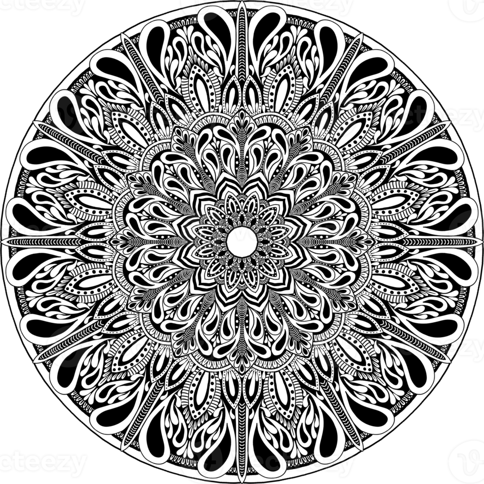 Mandala paisley pattern, png transparent background.