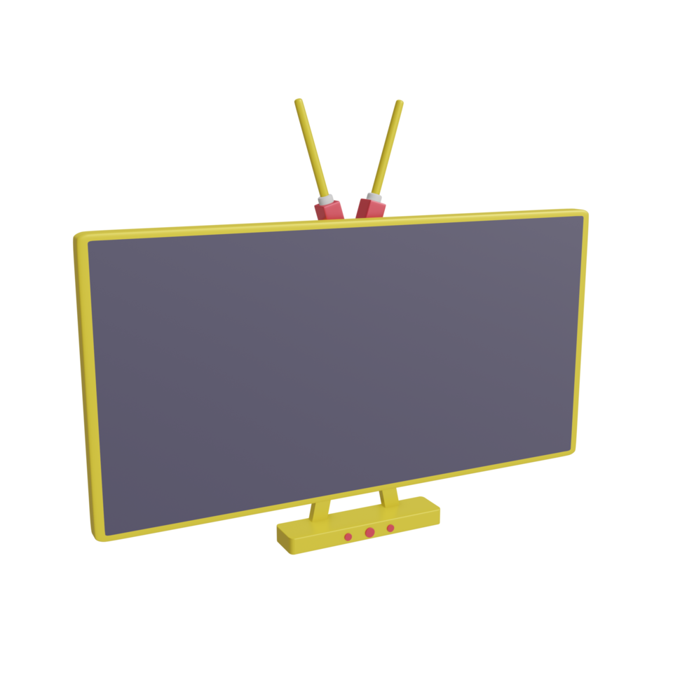 3D Television Icon on a transparent background, perfect for template design, UI or UX and more. png