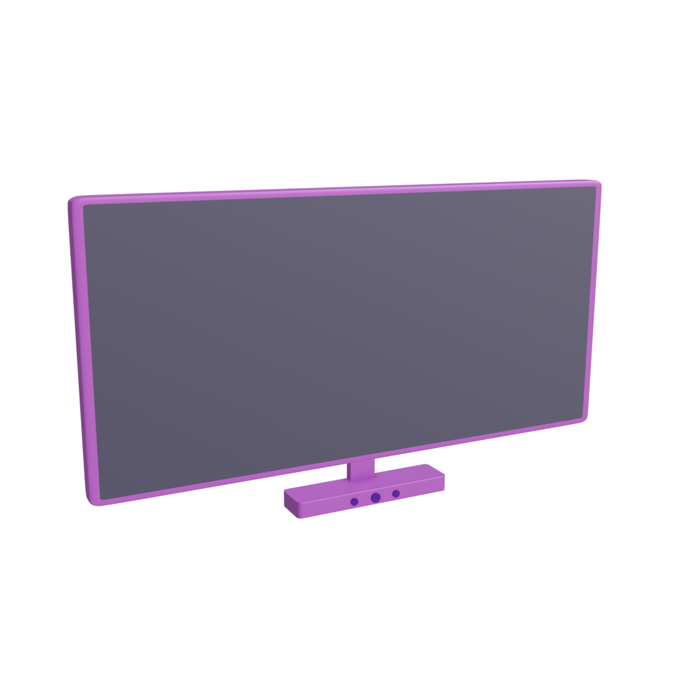 3D Television Icon on a transparent background, perfect for template design, UI or UX and more. png