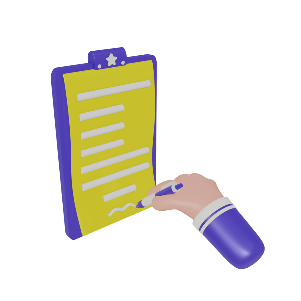 3D Signature Icon with transparent background, perfect for template design, UI or UX and more. png