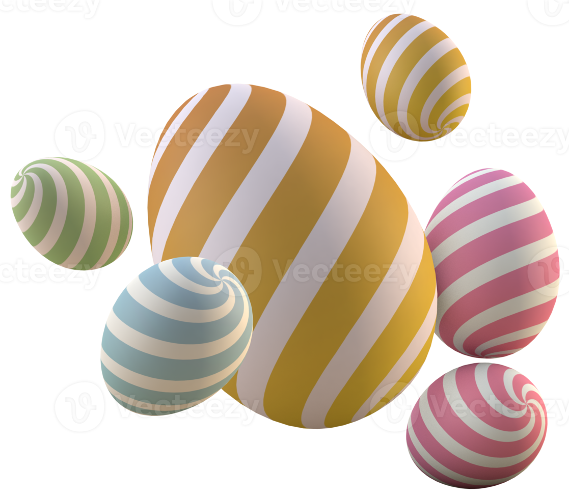 3d easter eggs png