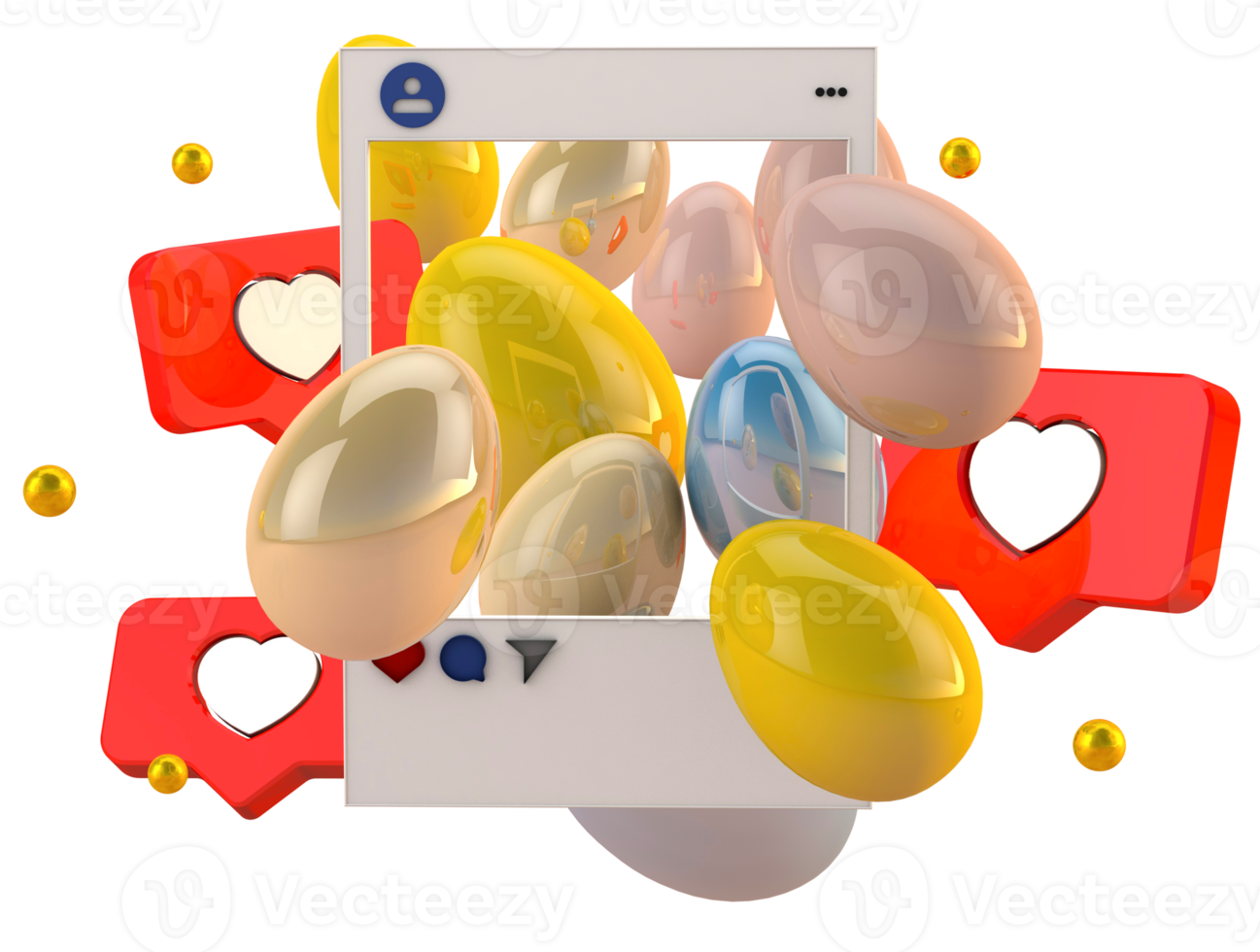 3D Frohe Ostern Social Media Konzept png