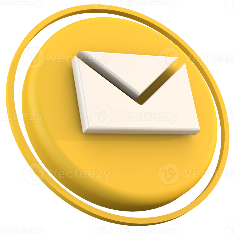 3d message icon  a modern email concept  on isolate background png