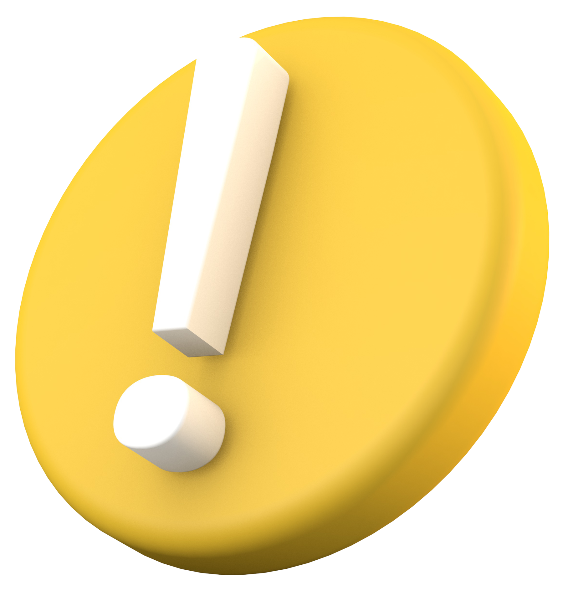Simple 3d exclamation circle sign warning or danger risk message alert