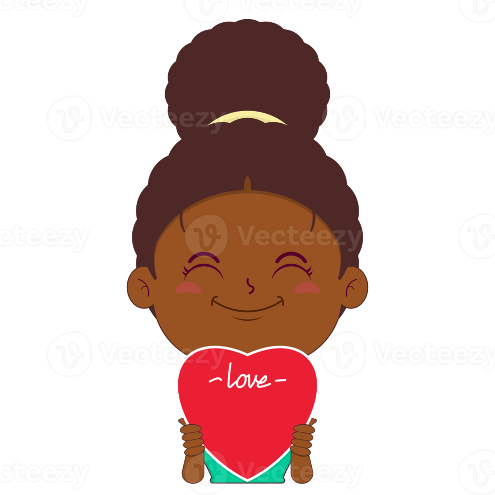 afro woman playful valentine cartoon cute png