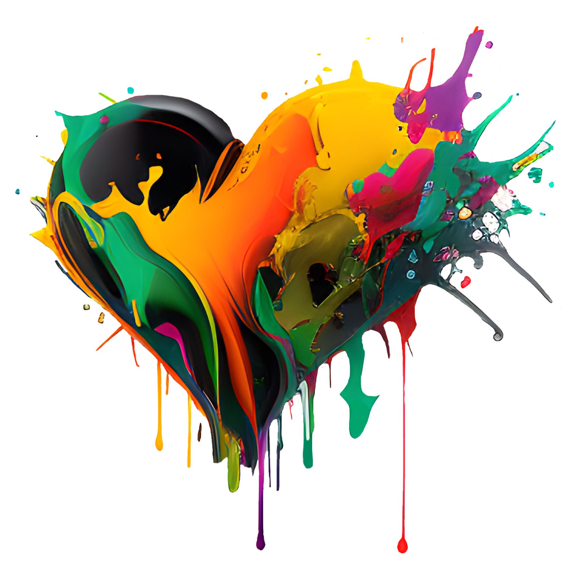 Colorful splash love heart design 18972487 PNG