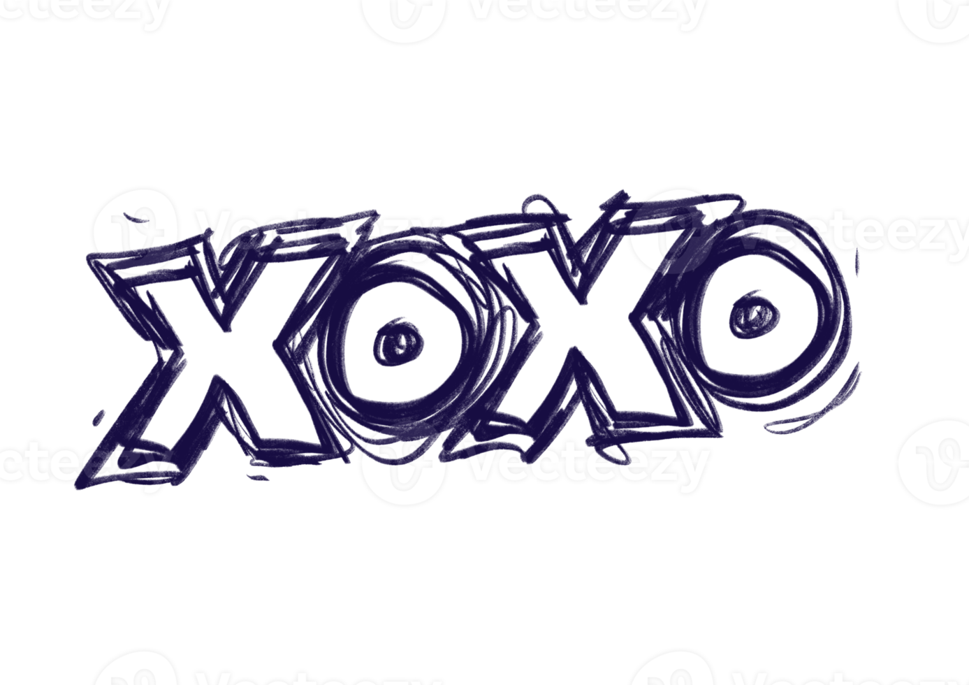 xoxo hand drawn text effect png