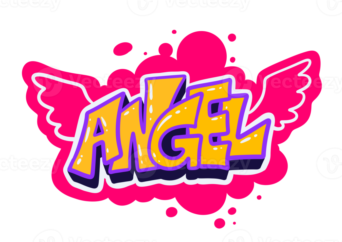 angle text effect in graffiti style png