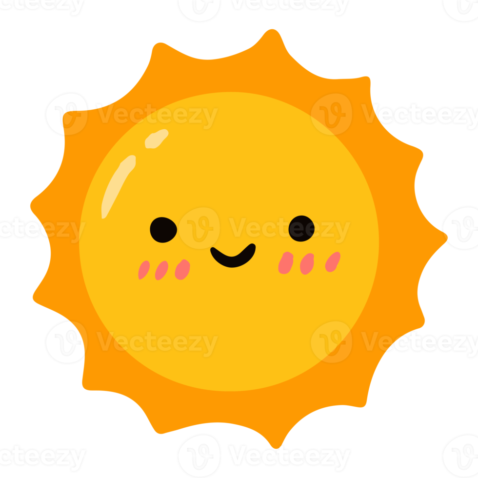 cute sun illustration design png