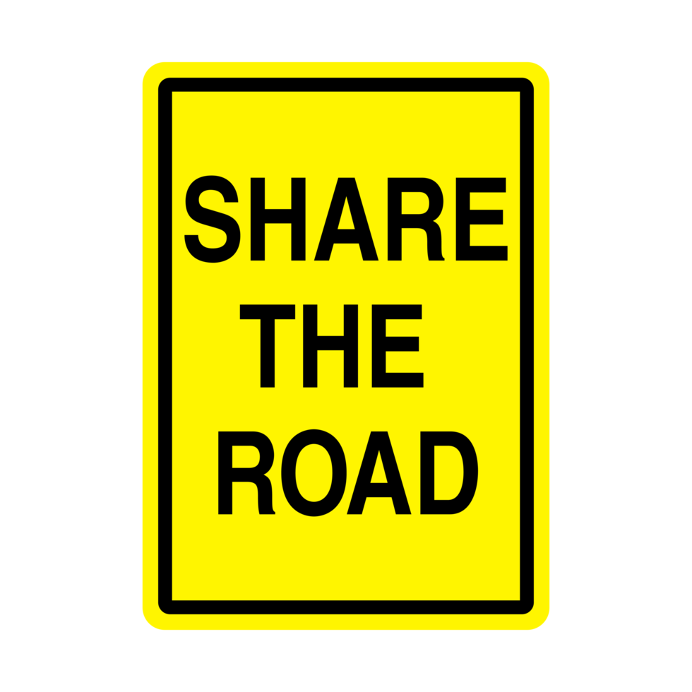 Share the Road Sign on Transparent Background png