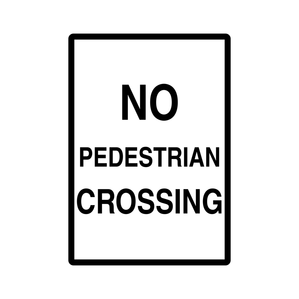 No Pedestrian Crossing on Transparent Background png