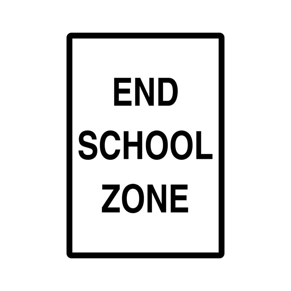 einde school- zone verkeer teken Aan transparant achtergrond png