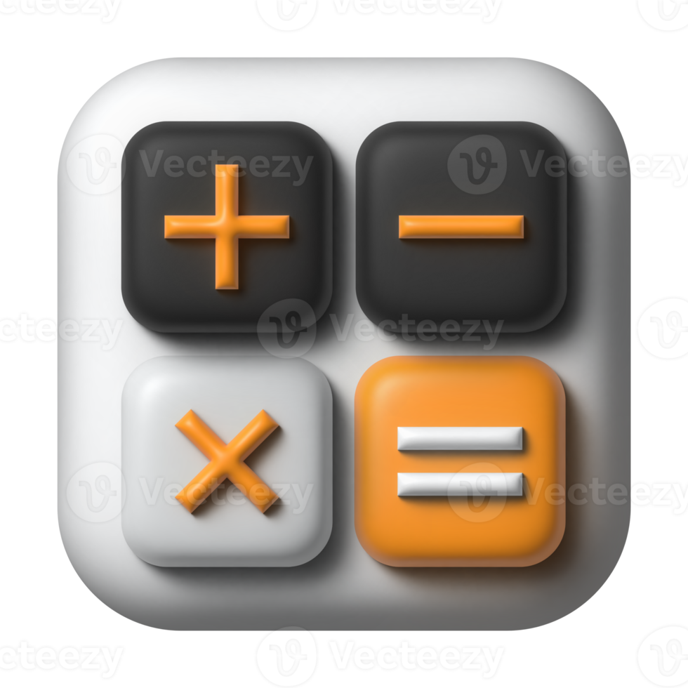 Calculator 3D application icon png