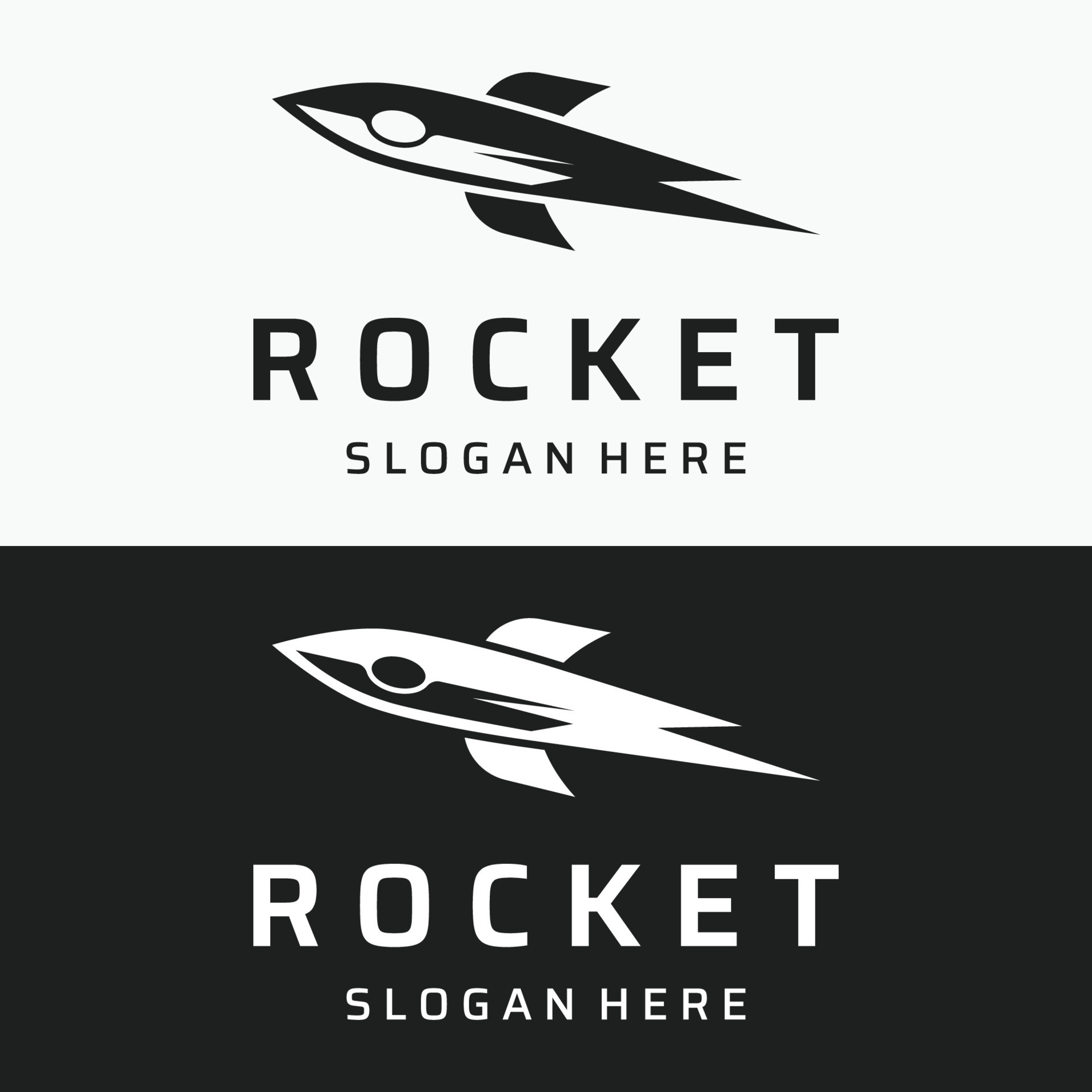 Creative and modern rocket design logo,starship launch template