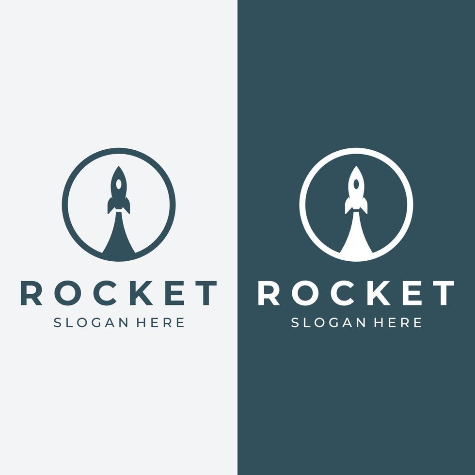 Creative and modern rocket design logo,starship launch template. vector
