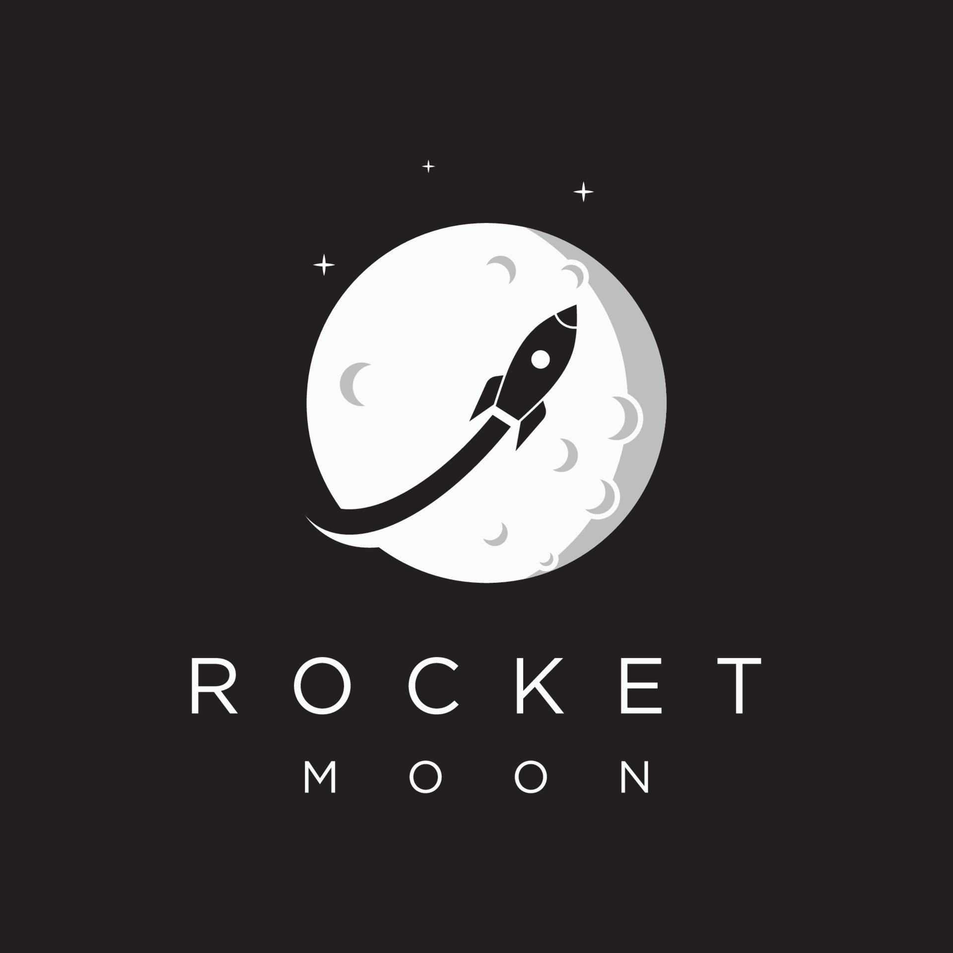 Creative and modern rocket design logo,starship launch template