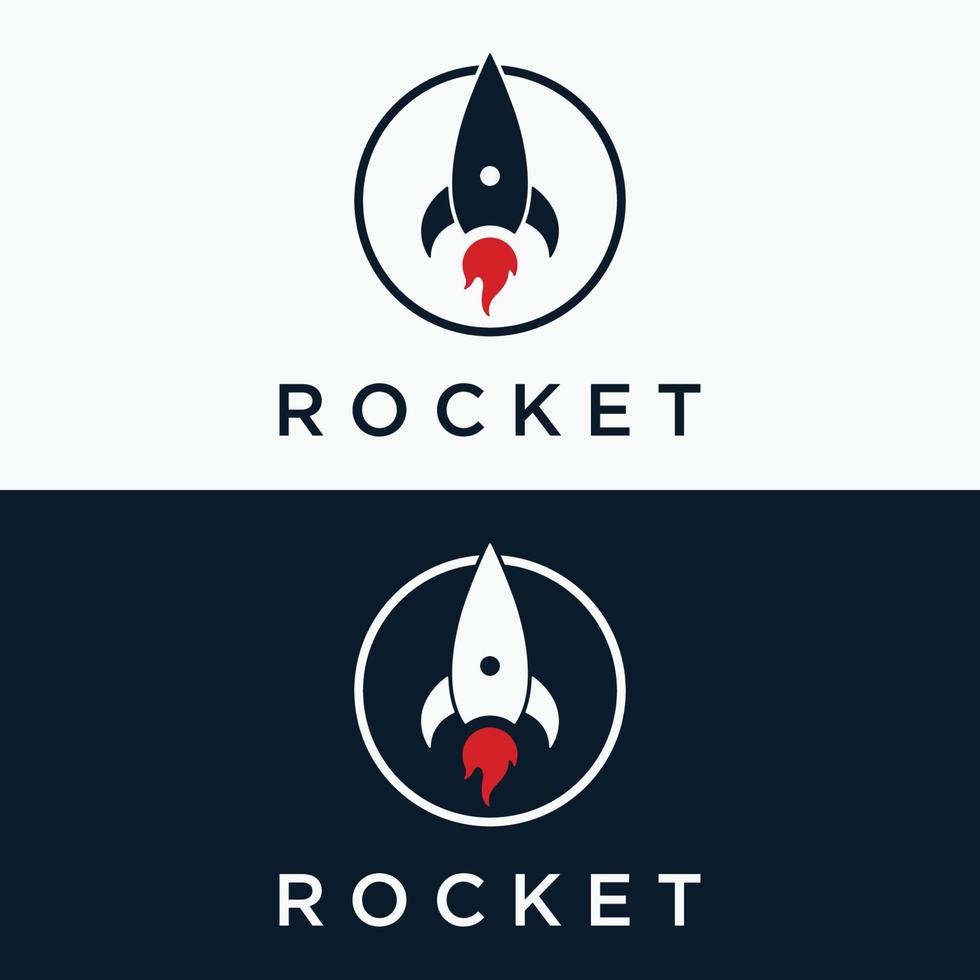 Creative and modern rocket design logo,starship launch template. vector