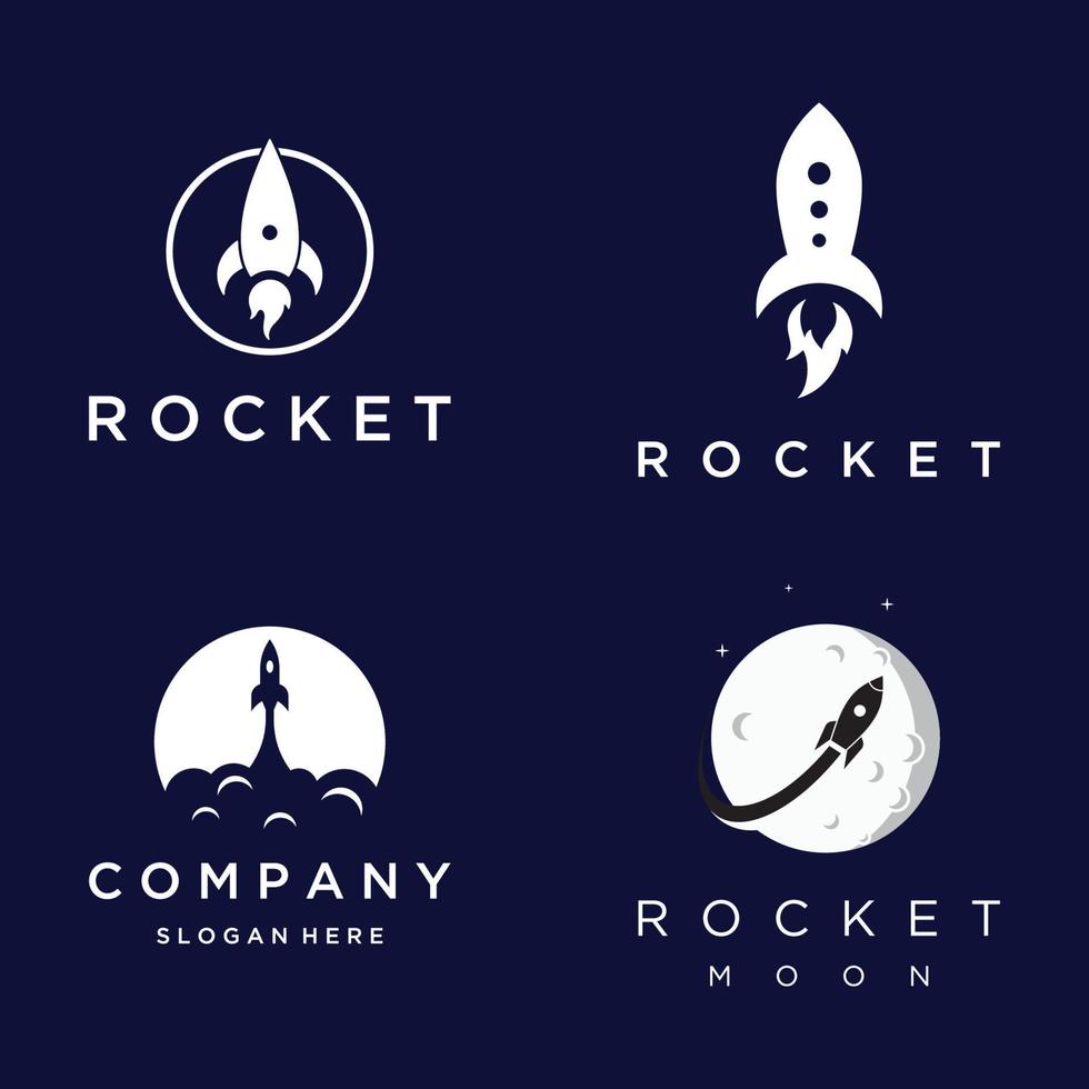 Creative and modern rocket design logo,starship launch template. vector