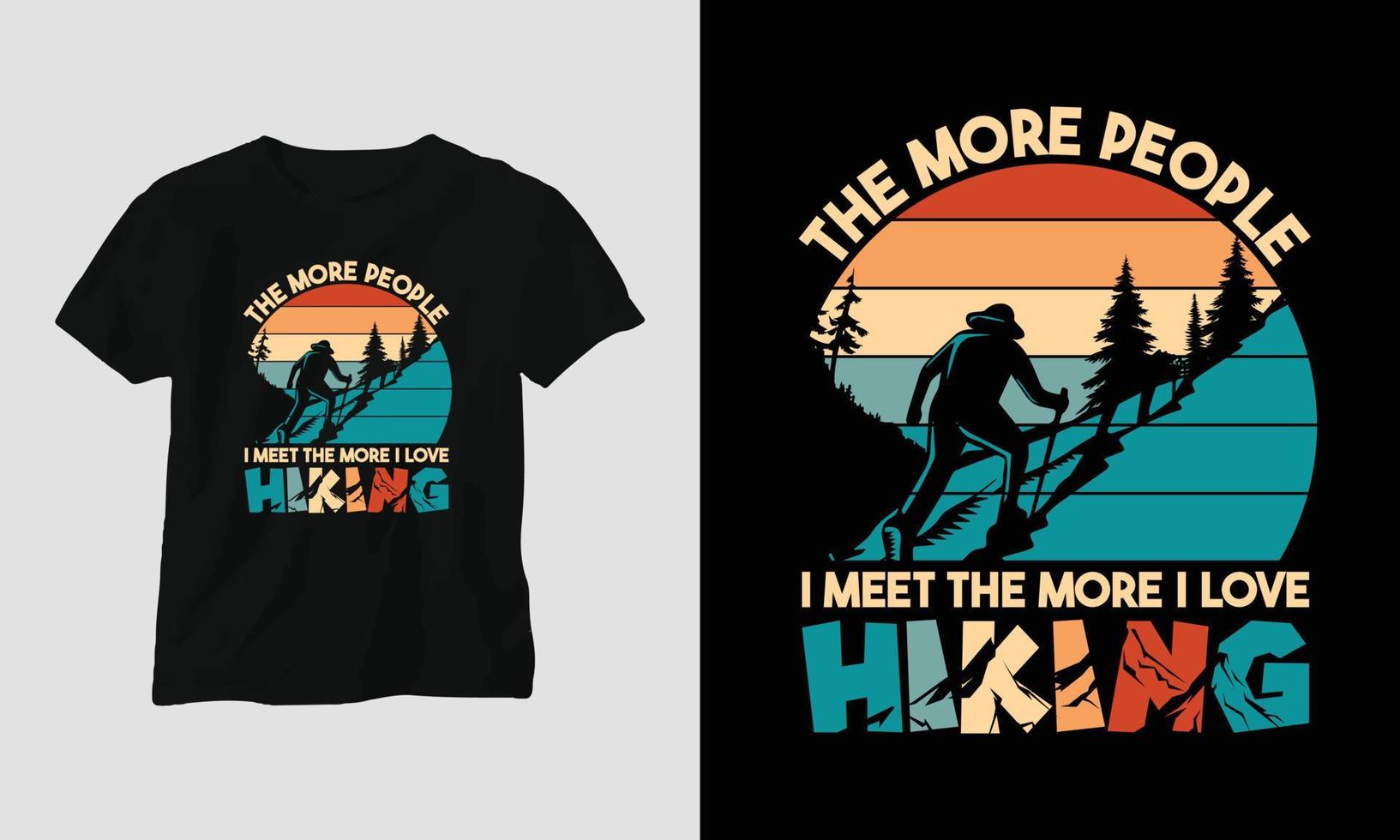 Climbing t-shirt design concept. Designed with Mountain, Silhouette, trees, and vintage style. vector