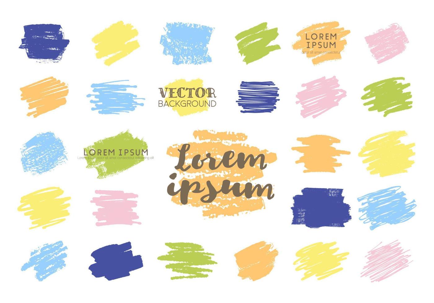Vector colorful brush stroke frames