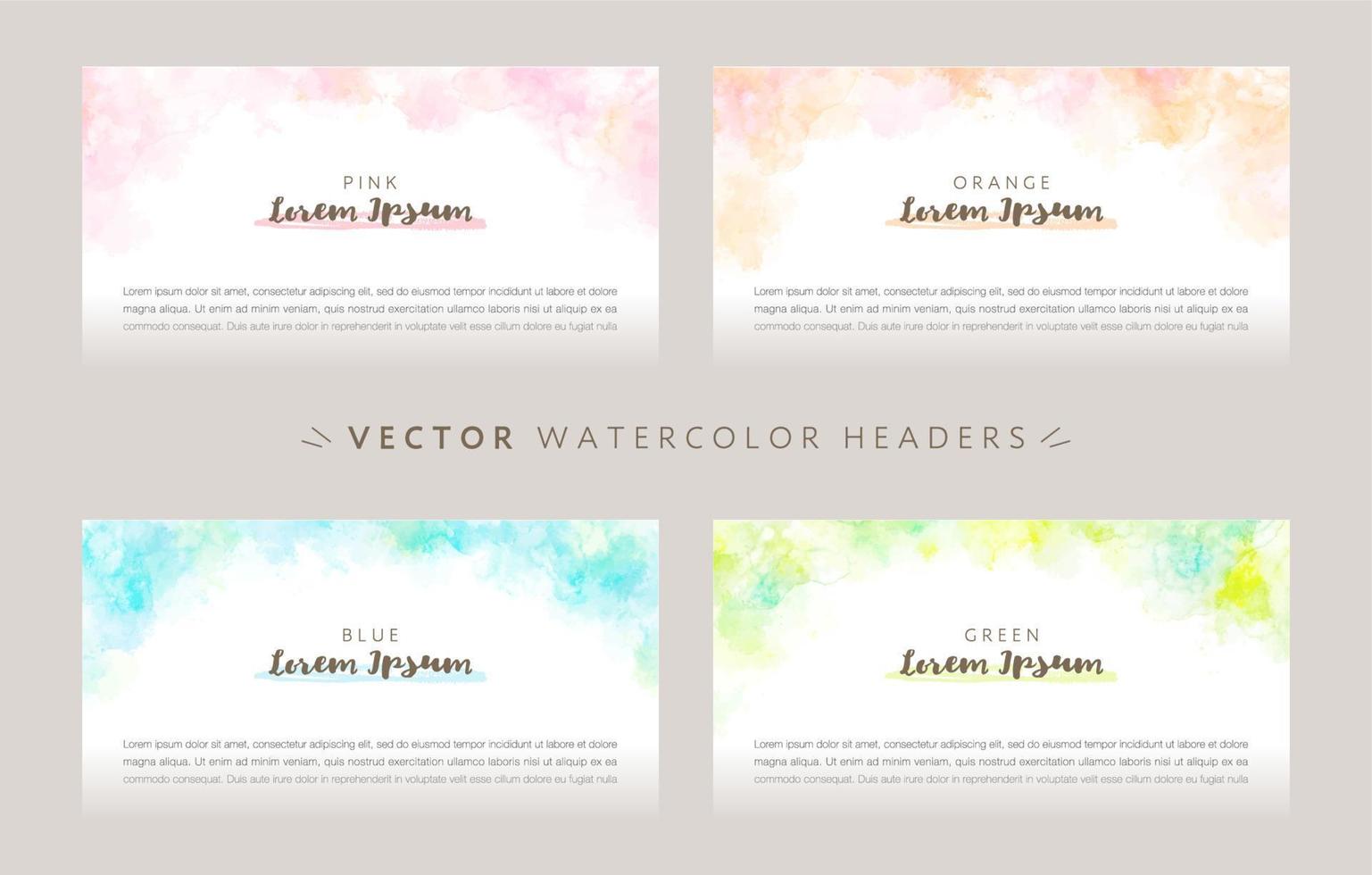 colorful watercolor vector background set