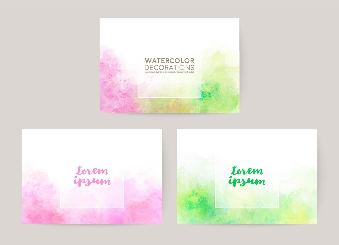 colorful watercolor vector background set. card for invitation, wedding, greetings