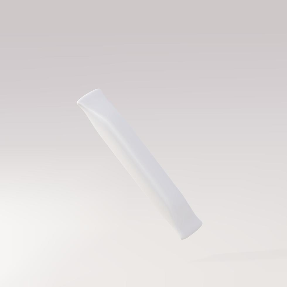 3d sugar stick on a grey background. Vector illustration.