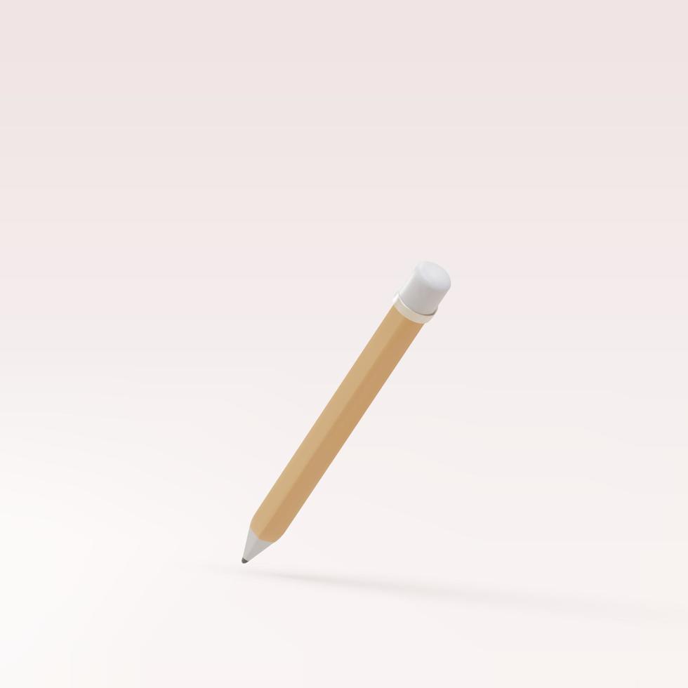 3d realistic pencil icon. Vector illustration.