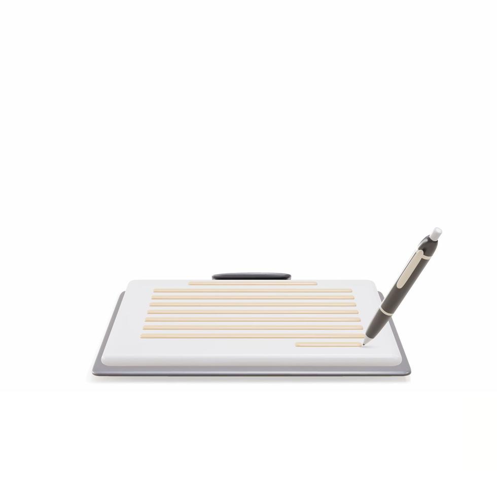 3d documents and pens icon. Vector illustration.