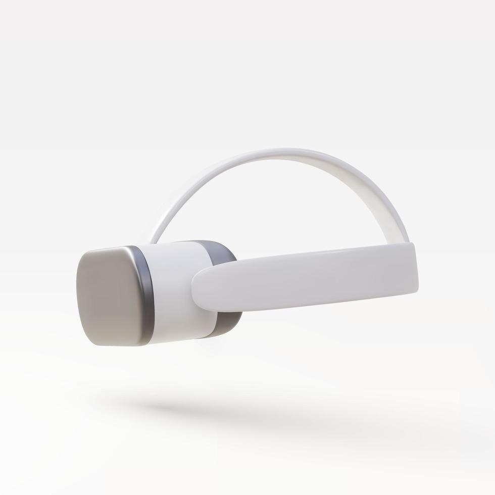3d white VR glasses  virtual reality. Virtual reality helmet. Vector illustration.