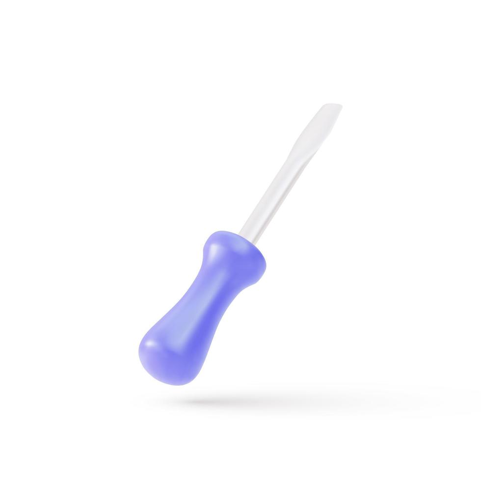 3d realistic simple with screwdriver. Vector illustration.
